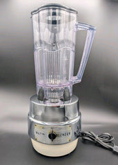 Vintage Waring 2-Speed Blender Chrome Base Cream Tested Works Missing Lid Cap