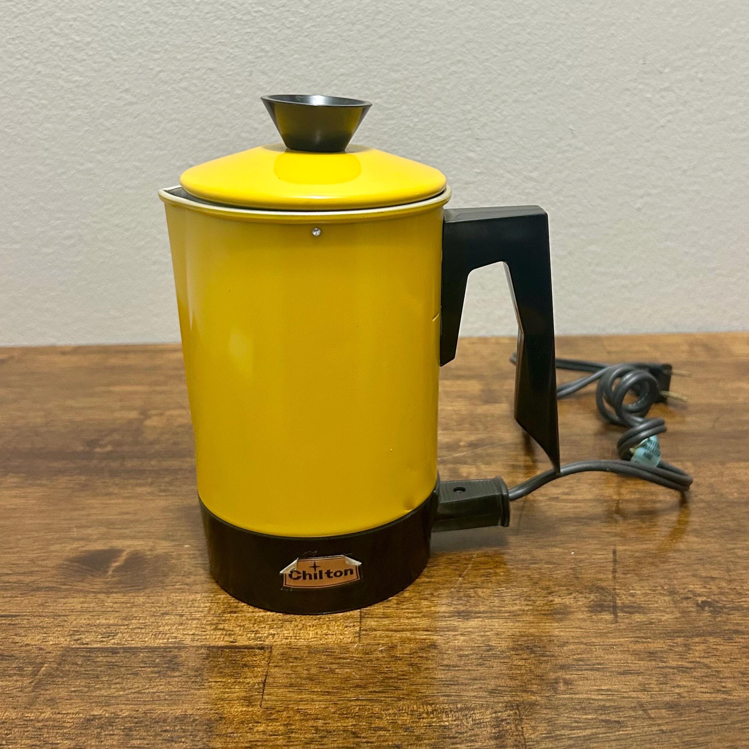 Vintage Electric Hot Water Pot, Yellow Chilton No 80 Tea Kettle Warmer, Tested MCM Kitchen Appliance