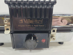 Vintage VillaWare Model 6150 4-Square Belgian Waffle Maker Chrome