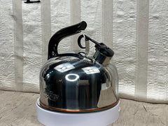 Vintage Revere Ware Whistling Tea Kettle, Stainless Steel, Copper Bottom