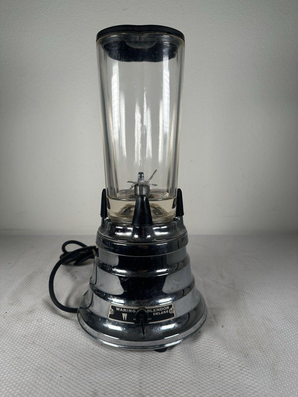 Vintage Waring Chrome Blender Model 702B Deluxe with Lid