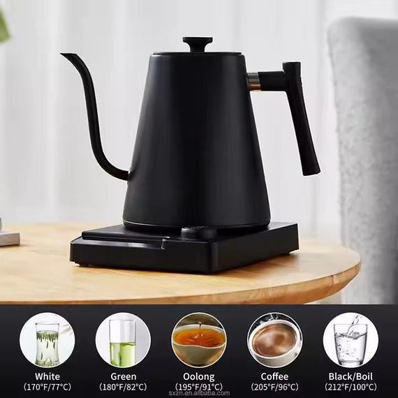 Electric Gooseneck Kettle, Stainless Steel Ultra Fast Boiling Hot Water Kettle for Pour Over