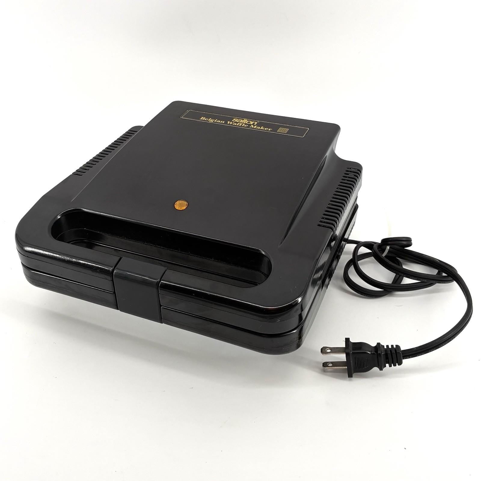 Salton Belgian Waffle Maker, WM-4A, Black, Tested