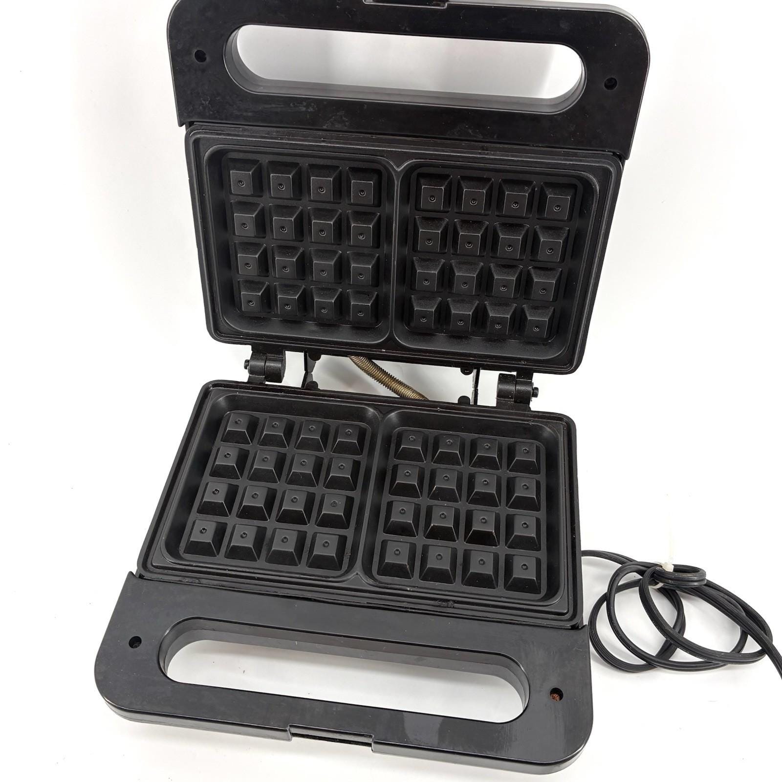 Salton Belgian Waffle Maker, WM-4A, Black, Tested