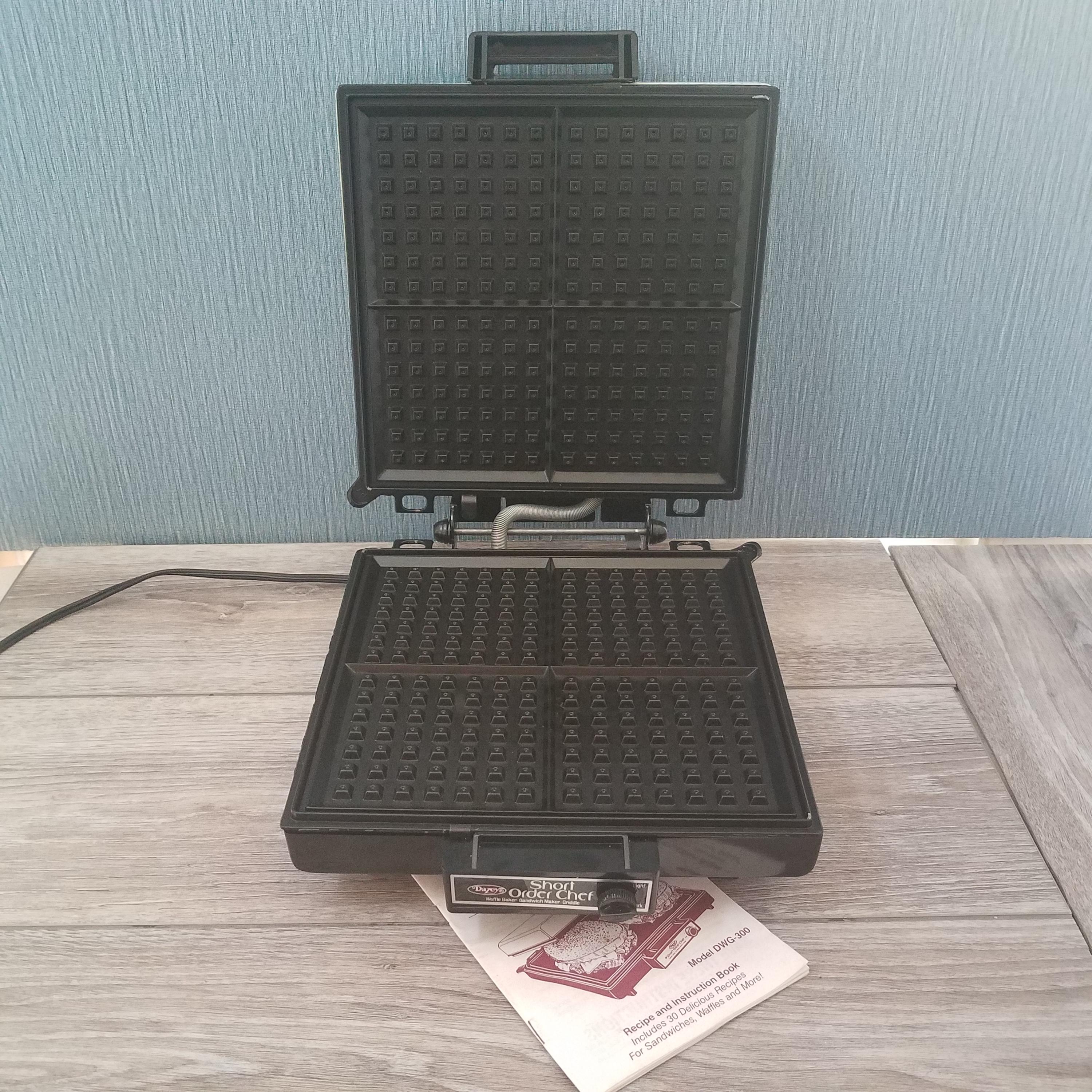 Vintage Dazey Waffle Baker, Griddle, and Sandwich Maker, Temp Control, Teflon Coated