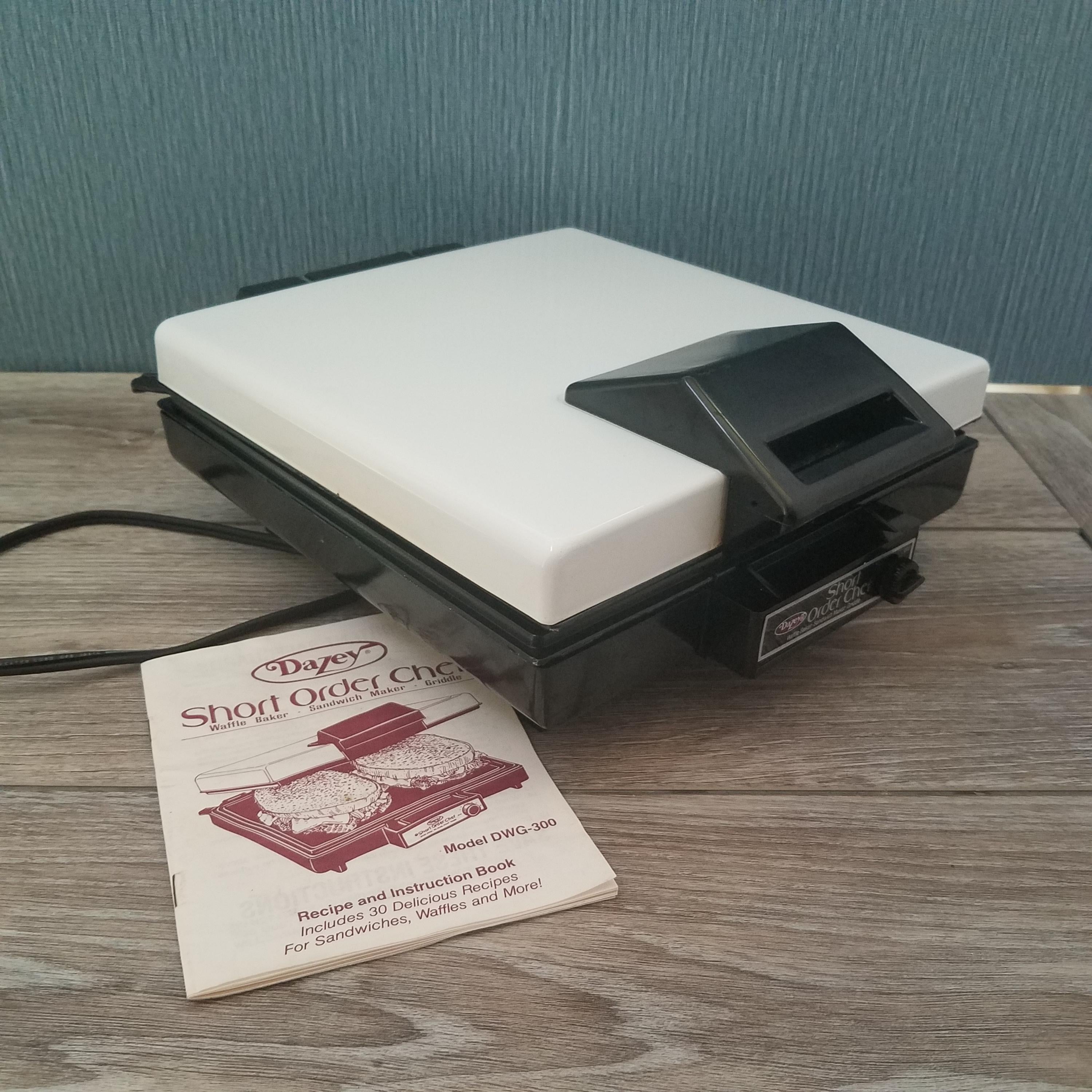 Vintage Dazey Waffle Baker, Griddle, and Sandwich Maker, Temp Control, Teflon Coated