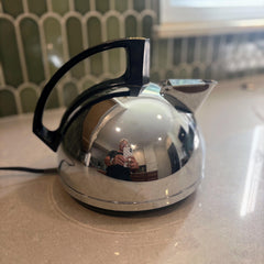 Vintage GE Chrome Electric Kettle with Black Handle