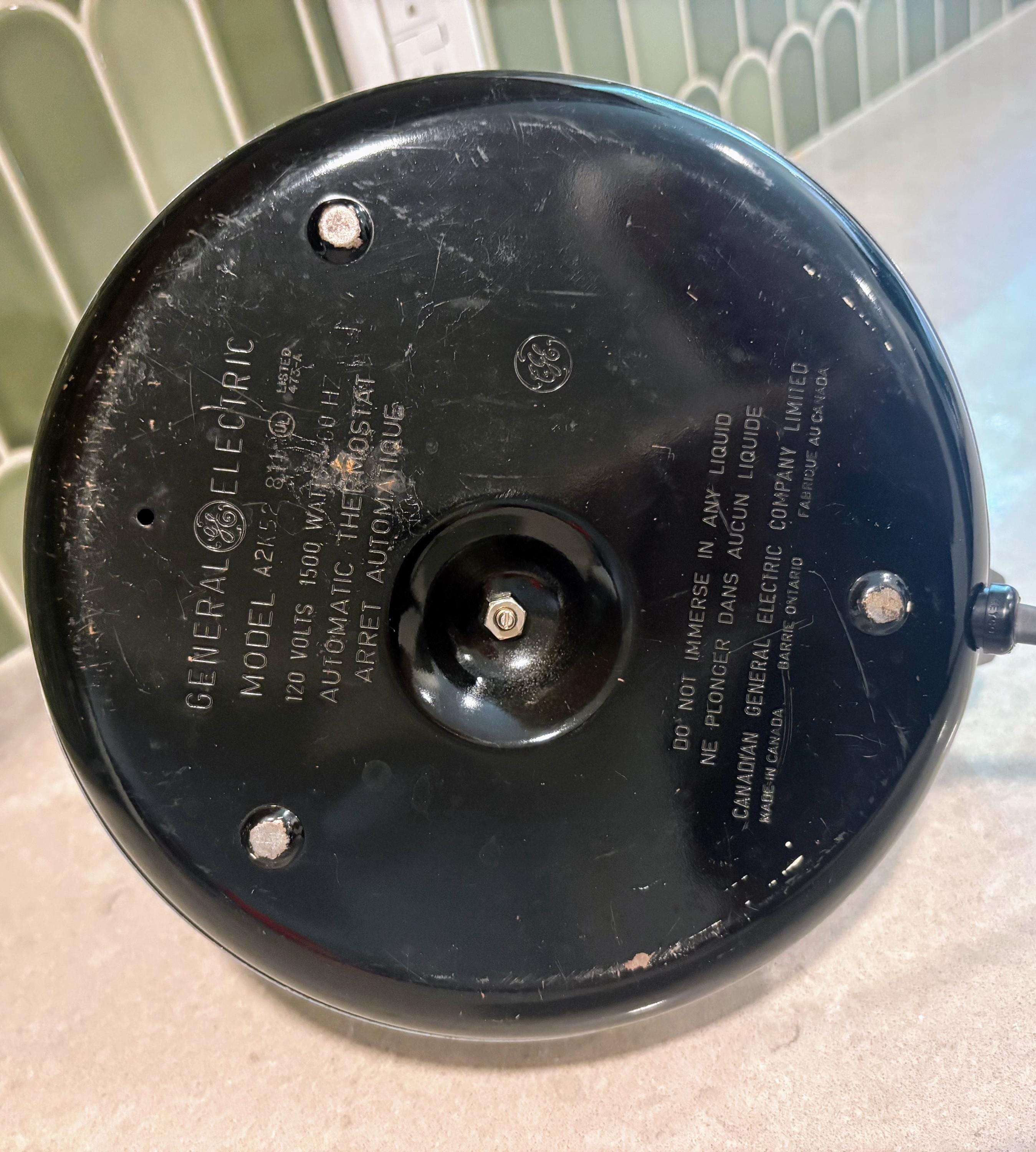 Vintage GE Chrome Electric Kettle with Black Handle