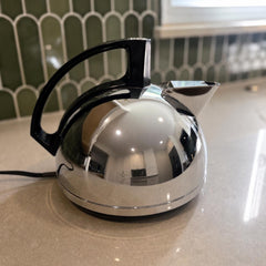 Vintage GE Chrome Electric Kettle with Black Handle