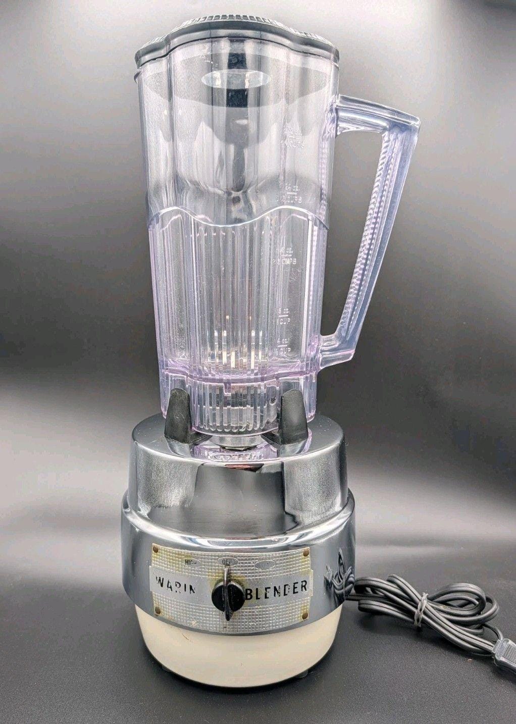 Vintage Waring 2-Speed Blender Chrome Base Cream Tested Works Missing Lid Cap