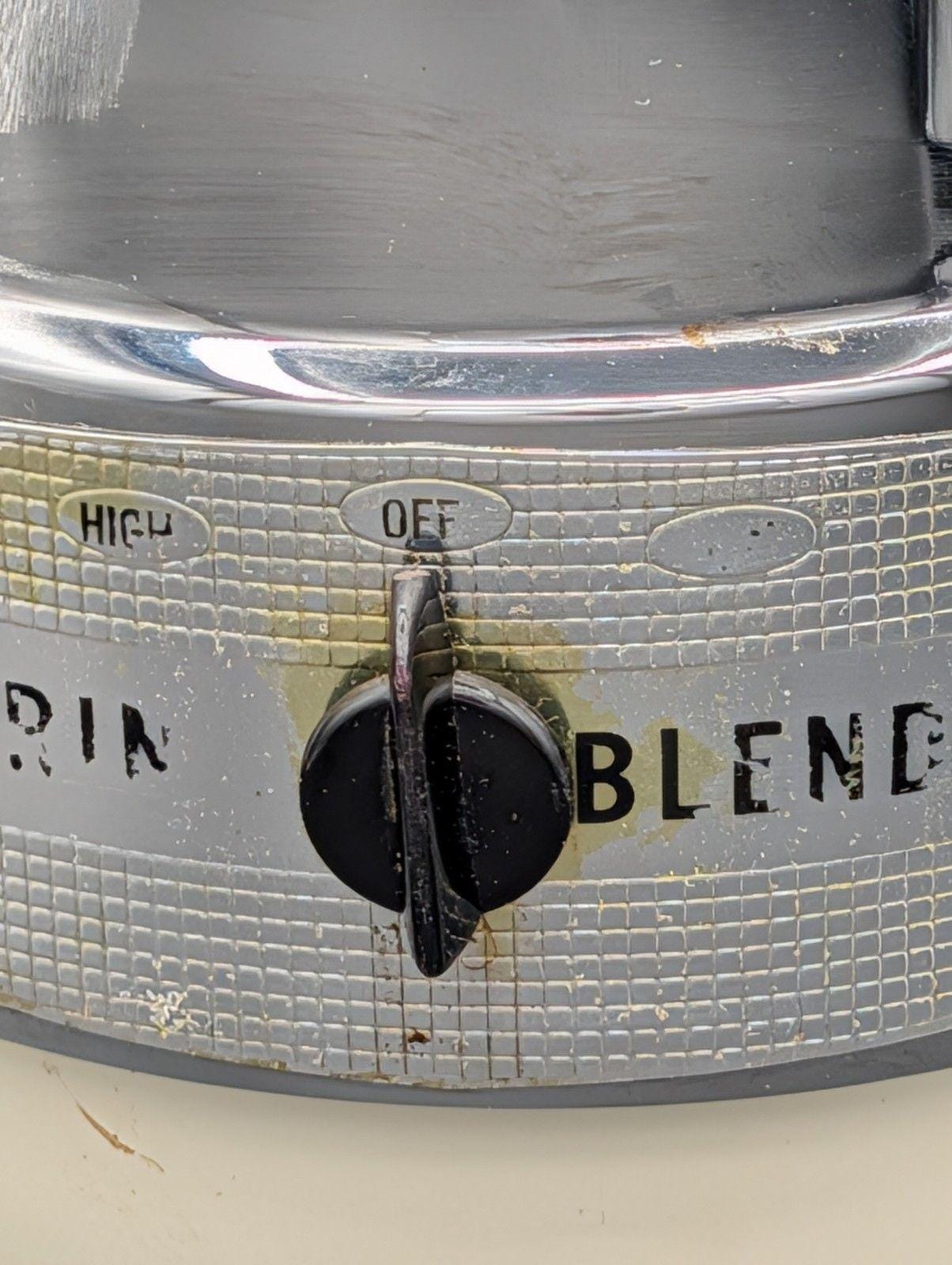 Vintage Waring 2-Speed Blender Chrome Base Cream Tested Works Missing Lid Cap