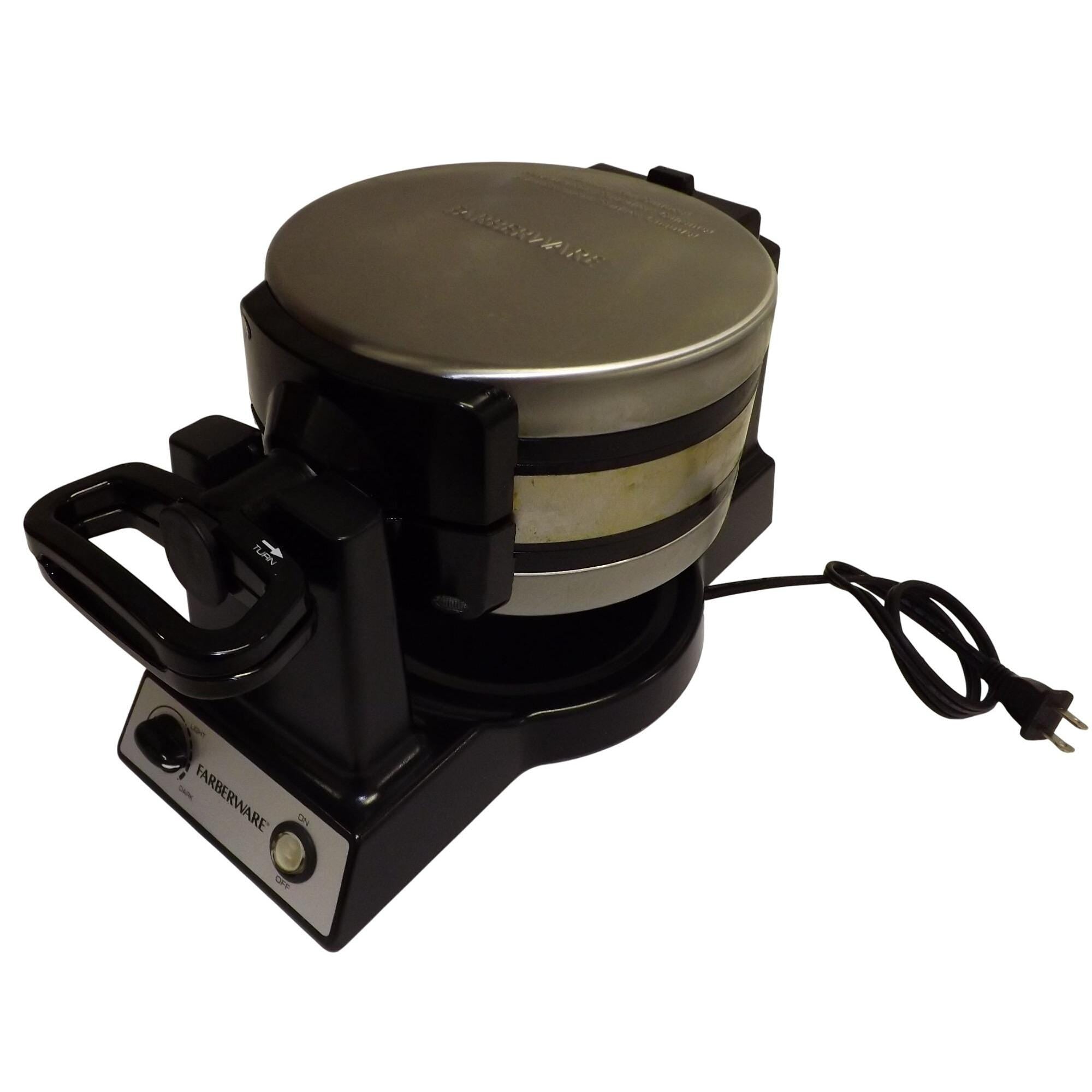 Rotating Double Waffle Maker Farberware Stainless Steel Nonstick