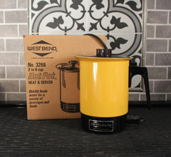 Vintage West Bend Hot Pot, Harvest Gold Electric Water Heater, 1970s Retro Kitchen Appliance