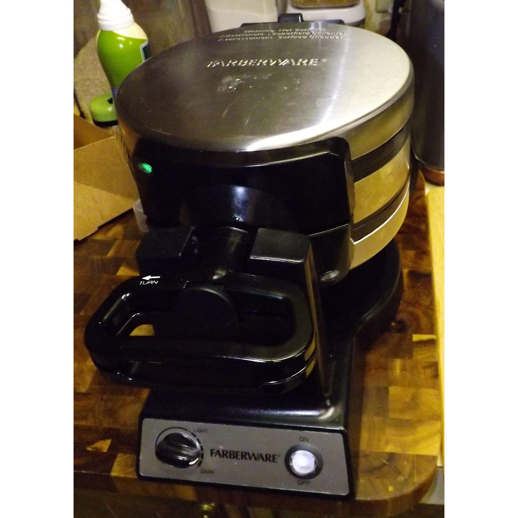 Rotating Double Waffle Maker Farberware Stainless Steel Nonstick