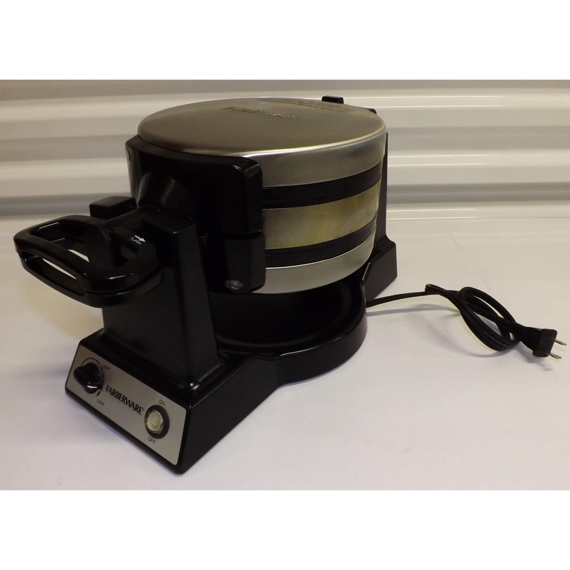 Rotating Double Waffle Maker Farberware Stainless Steel Nonstick