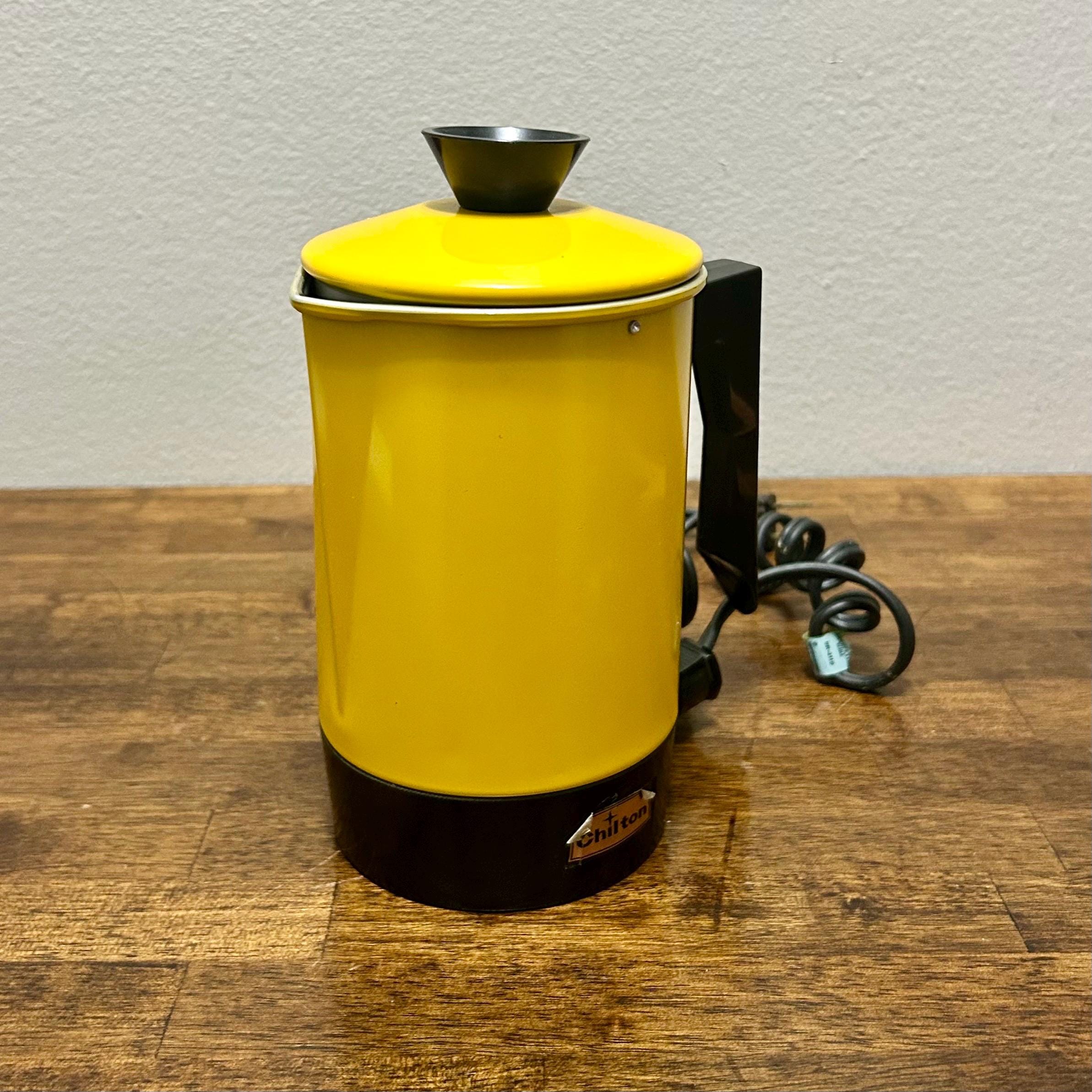 Vintage Electric Hot Water Pot, Yellow Chilton No 80 Tea Kettle Warmer, Tested MCM Kitchen Appliance