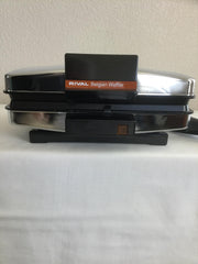 Vintage Rival Belgium Waffle Maker Chrome Non-Stick Model 9710/1