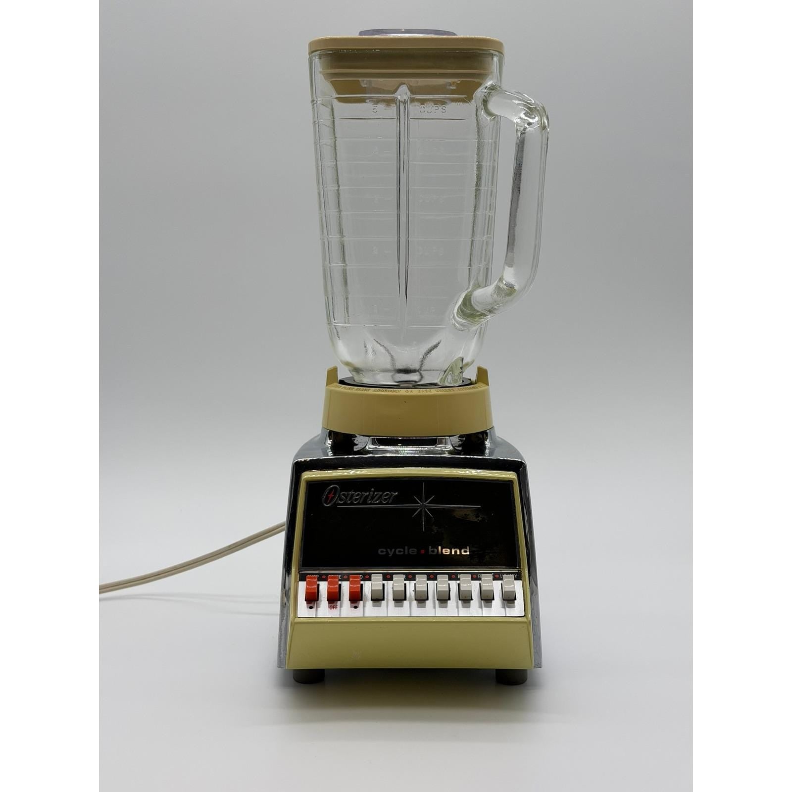 Vintage Osterizer Cycle Blend 10 Speed Blender Avocado Harvest Chrome 1970s