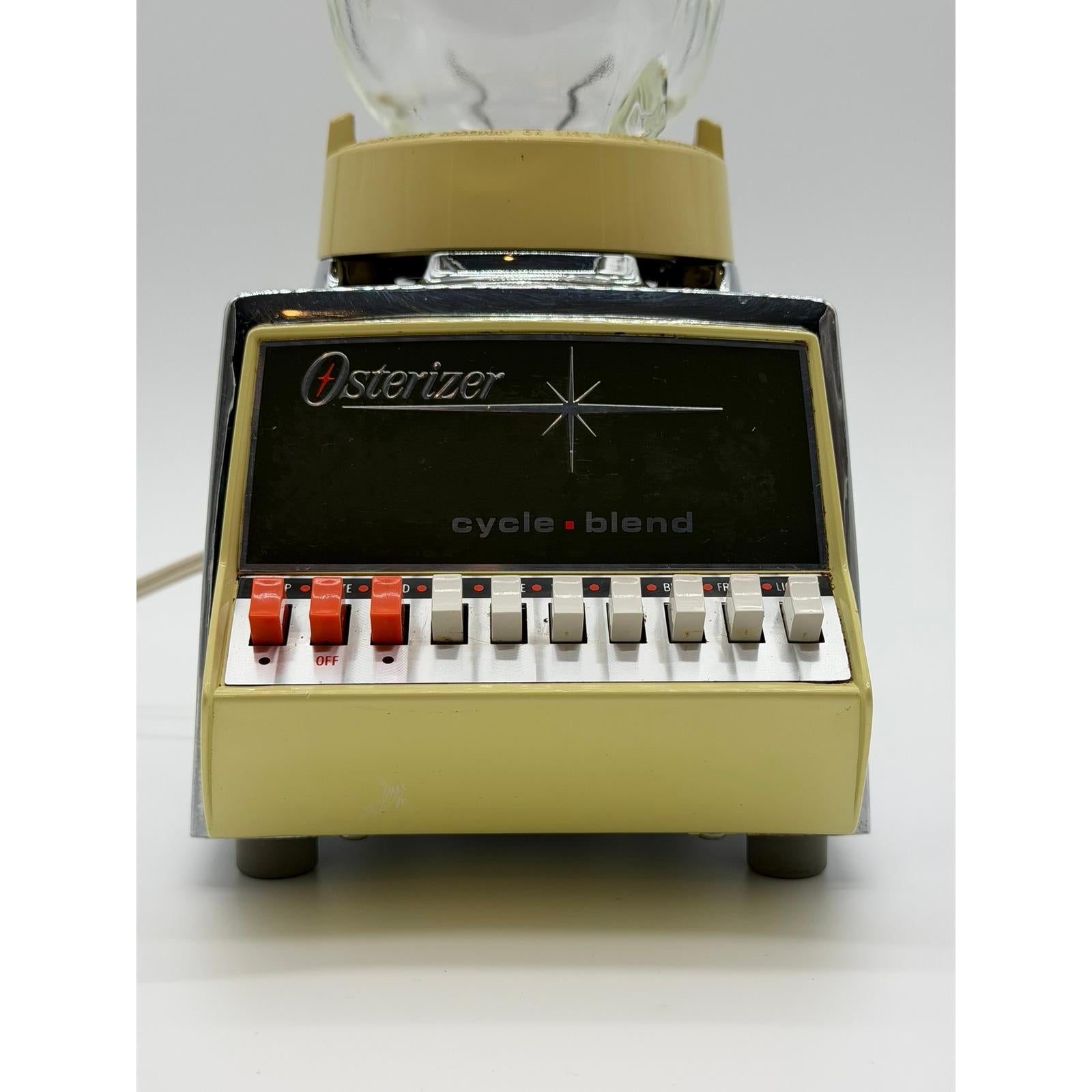 Vintage Osterizer Cycle Blend 10 Speed Blender Avocado Harvest Chrome 1970s