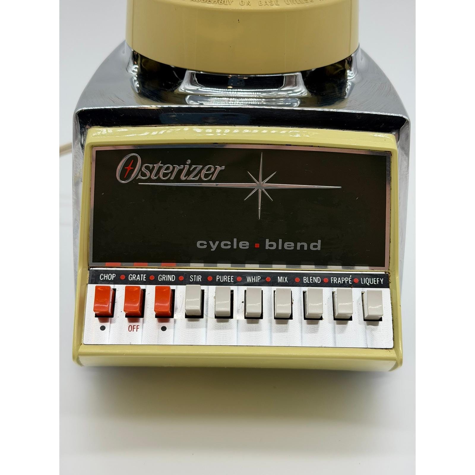Vintage Osterizer Cycle Blend 10 Speed Blender Avocado Harvest Chrome 1970s
