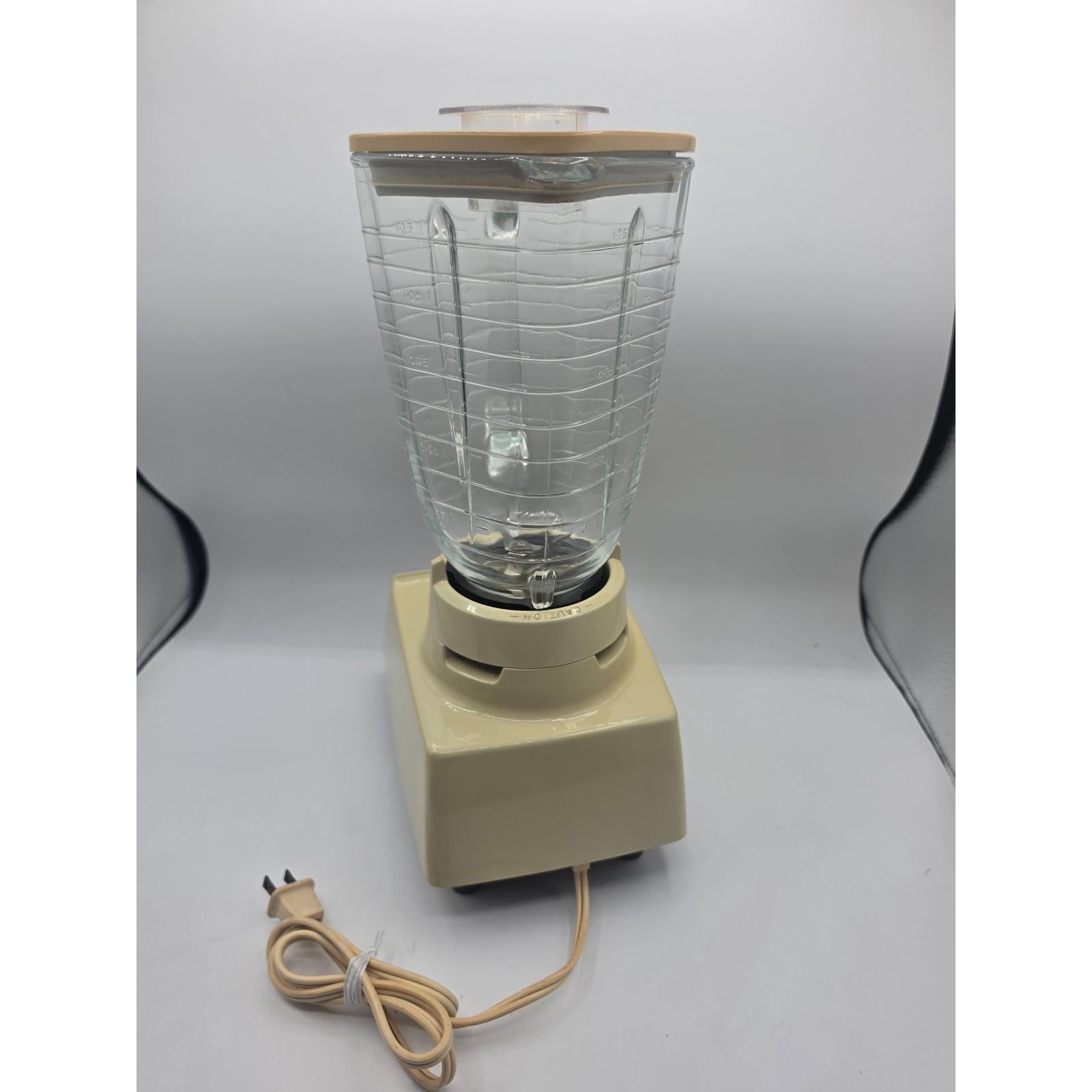 Vintage Osterizer Imperial Cycle Blend Pulse Matic 10 Speed Blender Cream Glass