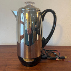 Vintage Farberware Model 142D "Superfast" 12-Cup Electric Coffee Percolator – Stainless Steel, Complete & Working