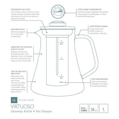 Virtuoso 2-in-1 Tea Steeper and Tea Kettle With A Thermometer