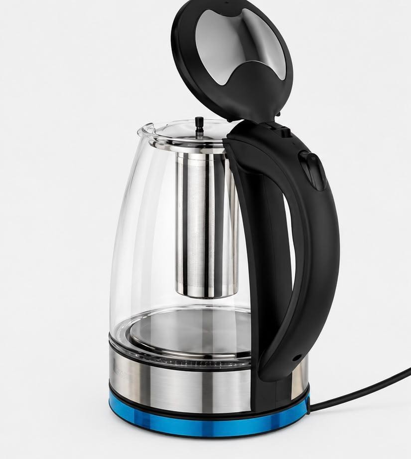 1.8L Glass Electric Kettle, Cordless Tea & Coffee Maker, Modern Kitchen Appliance