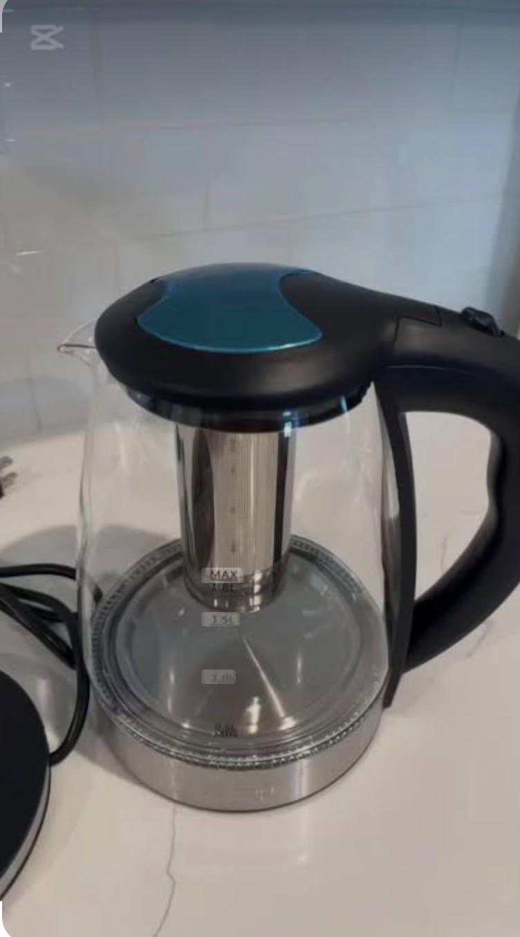 1.8L Glass Electric Kettle, Cordless Tea & Coffee Maker, Modern Kitchen Appliance