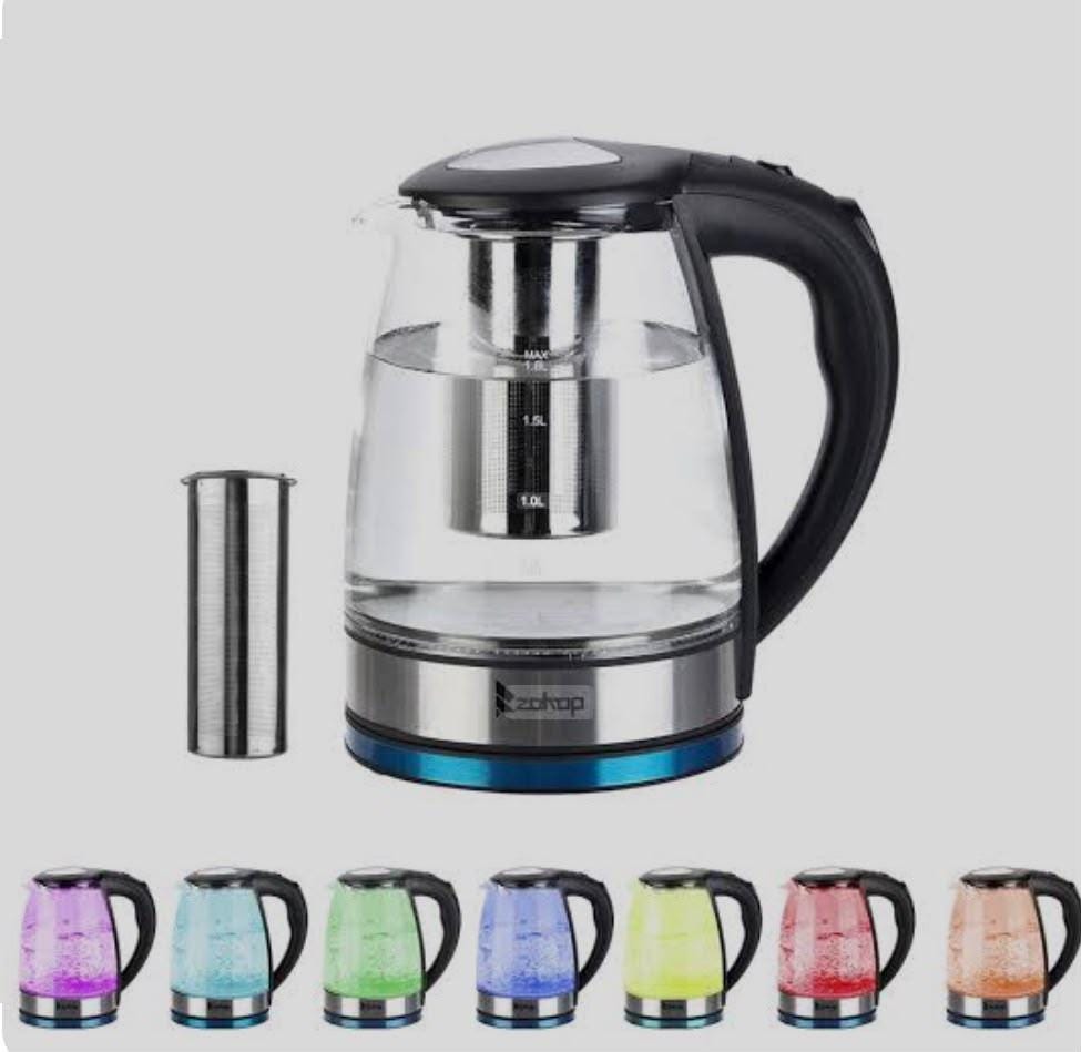 1.8L Glass Electric Kettle, Cordless Tea & Coffee Maker, Modern Kitchen Appliance