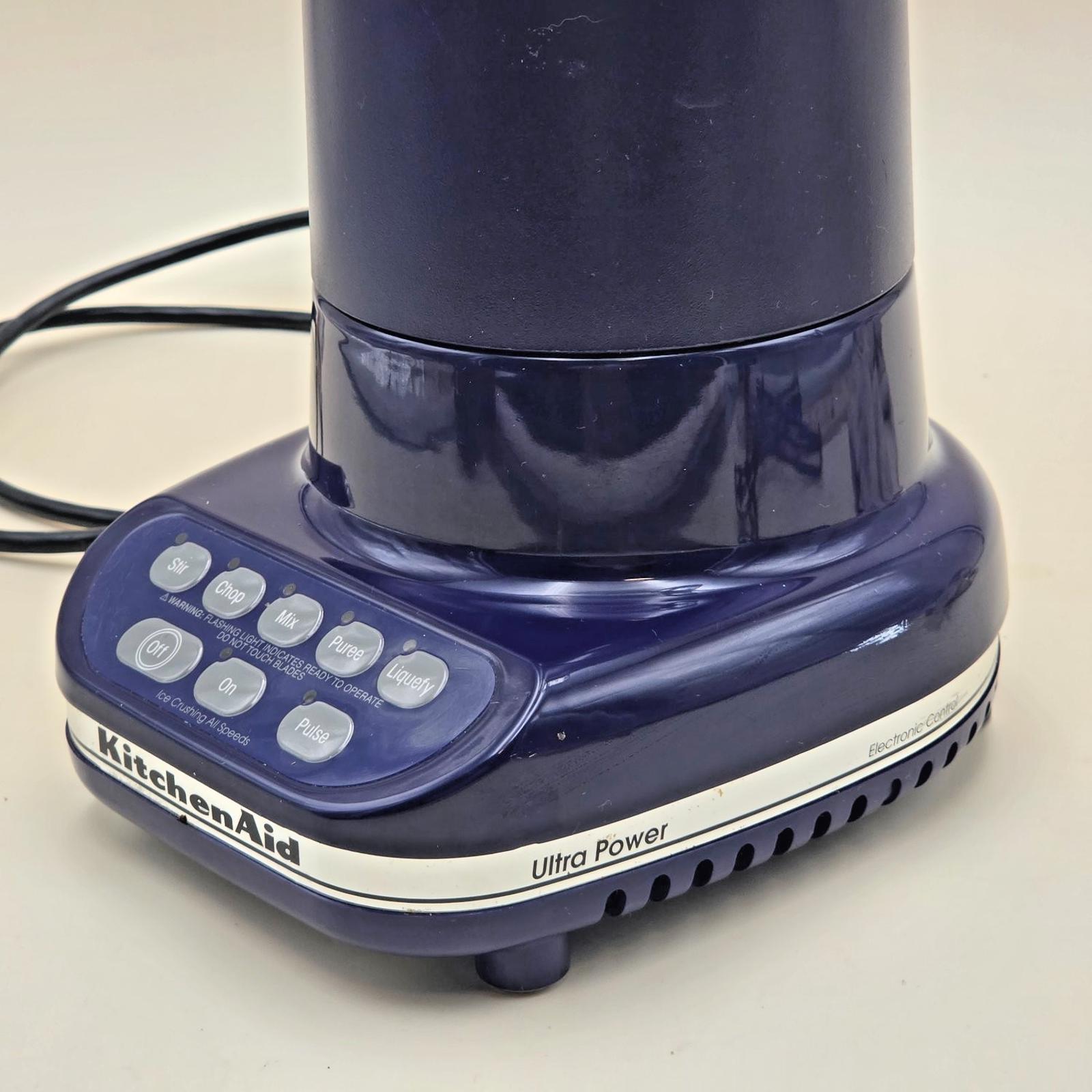 KitchenAid Ultra Power KSB5BU3 Countertop Blender 40 oz 5 Cup Blue Glass Jar