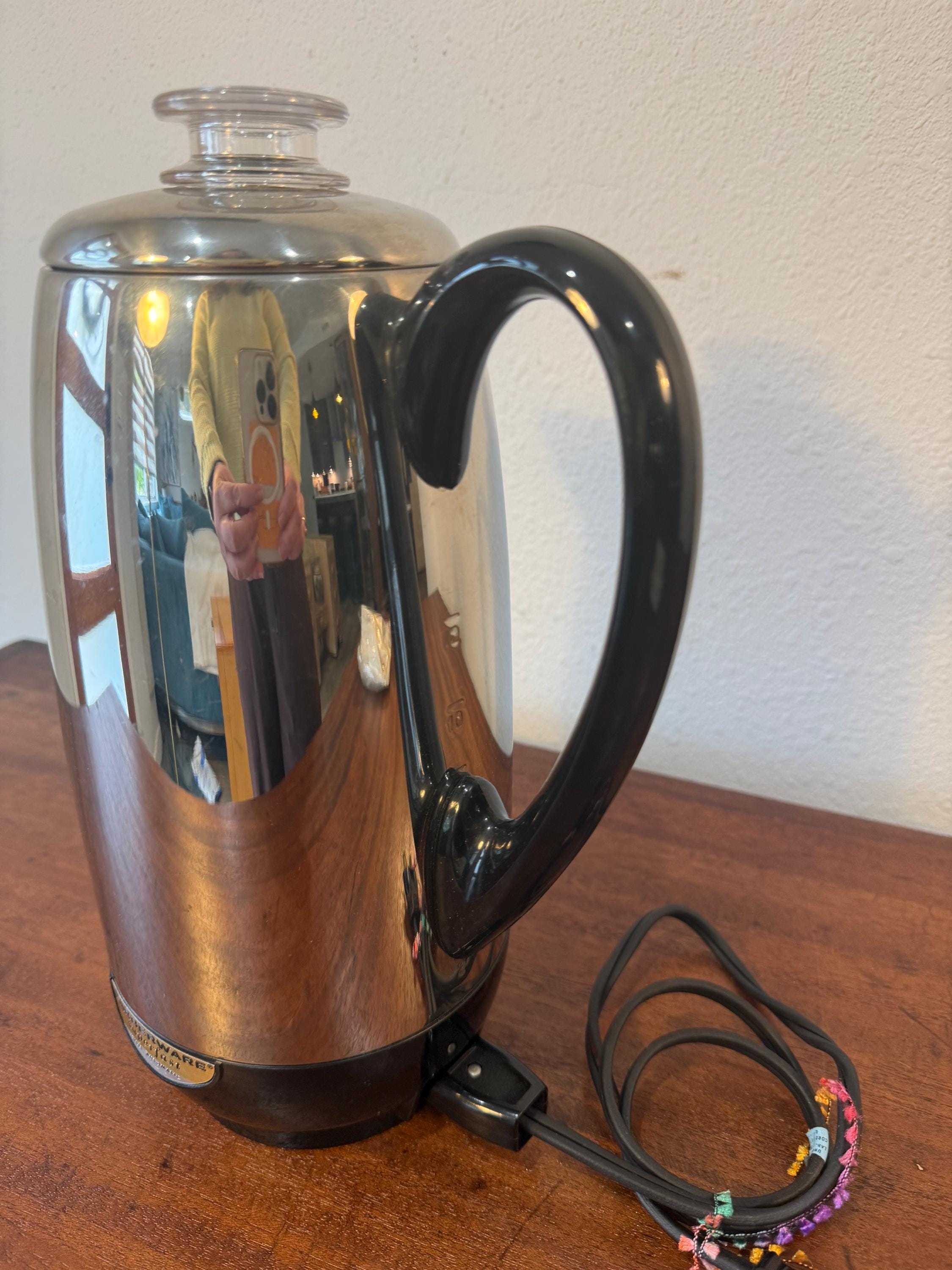 Vintage Farberware Model 142D "Superfast" 12-Cup Electric Coffee Percolator – Stainless Steel, Complete & Working